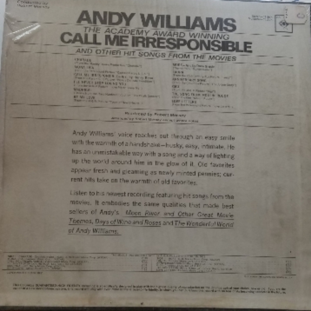 Andy Williams LP - Picture 2 of 2